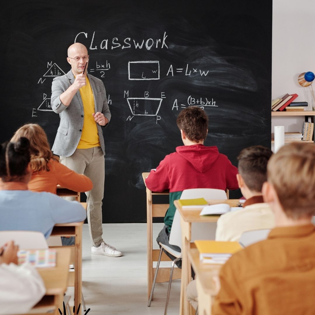 Students using smart board
